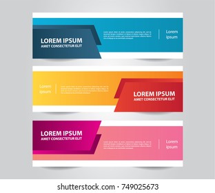 Set of Modern Colorful banner template.Horizontal advertising banner.