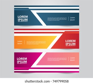 Set of Modern Colorful banner template.Horizontal advertising banner.