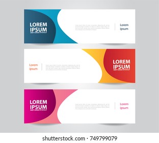 Set of Modern Colorful banner template.Horizontal advertising banner.