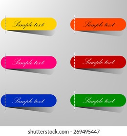 Set of modern colorful bookmarks. Vector  illustration 