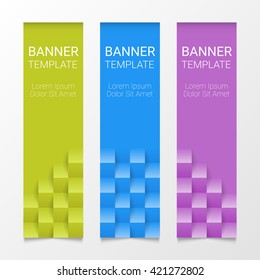 Set of modern colorful horizontal Vector Banners, page headers. Can be used as a trendy business template or in a web design. Vector illustration.