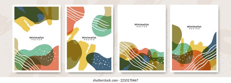 Set von modernen bunten Vektorgrafiken mit handgezeichneten organischen Formen und Texturen. Trendy zeitgenössisches Design, perfekt für Drucke, Flyer, Banner, Broschüren, Einladungen, Branding-Design, Cover
