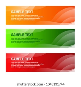 Set of Modern Colorful Vector Horizontal Banners with Wawes for your design.