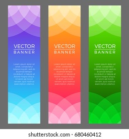 Set of Modern Colorful Vector Vertical Banners with Circles for your design.