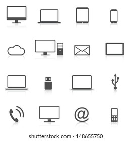 Set of modern computer icons isolation vector