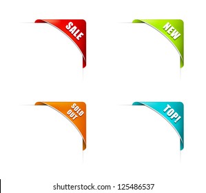 Set of Modern Corner Business Ribbons