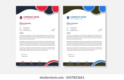 Set of modern corporate Letterhead design template or Business style letter head templates for your project design.
