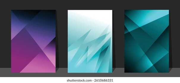 Set of modern cover in A4 size vector design. Cover design with color gradation. Modern cover. Suit for annual report, invitation, brochure, invitation card, poster, poster, voucher, etc