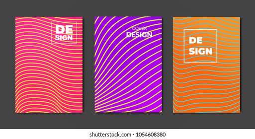 Set of modern cover design with geometric elements