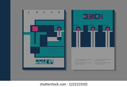 A set of modern covers design. Minimal geometric shapes template.