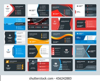 Set of modern creative business card templates. Flat design vector illustration. Stationery design