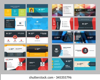 Set of Modern Creative and Clean Business Card Design Print Templates. Flat Style Vector Illustration