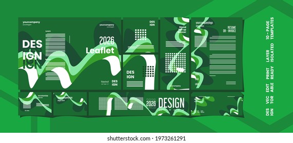Set of modern creative expo layout templates, 10 pages editable, Vector design.