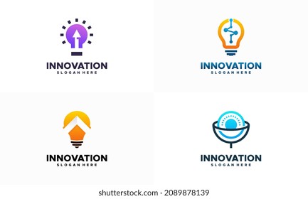 Set of modern creative innovation idea bulb logo concept vector