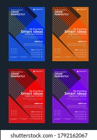 Set of modern and creative real estate flyer design. Corporate business report cover, brochure or poster templates