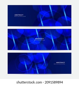 Set von modernem dunkelmarineblau blauem Bannerhintergrund. Abstrakte Vektorgrafik-Design-Bannermuster-Hintergrundbild