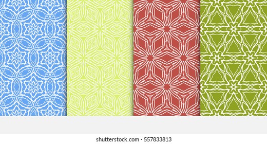 set of Modern decorative floral lace pattern. template. Luxury texture for wallpaper, invitation. Vector illustration.