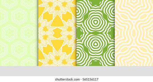 set of Modern decorative floral lace pattern. Luxury texture for wallpaper, invitation, decor, fabric. Vector illustration.