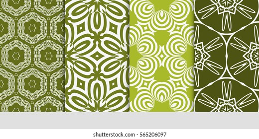 set of Modern decorative floral lace pattern. Luxury texture for wallpaper, invitation, decor, fabric. Vector illustration.