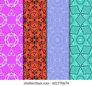 set of Modern decorative floral lace pattern. Luxury texture for wallpaper, invitation, decor, fabric. Vector illustration