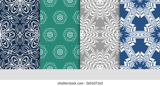 set of Modern decorative floral pattern. template. Luxury texture for wallpaper, invitation. Vector illustration.
