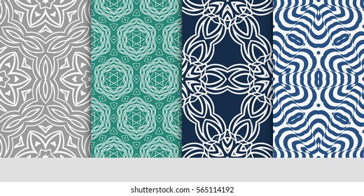 set of Modern decorative floral pattern. template. Luxury texture for wallpaper, invitation. Vector illustration.
