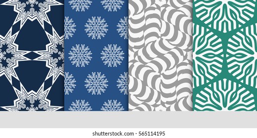 set of Modern decorative floral pattern. template. Luxury texture for wallpaper, invitation. Vector illustration.
