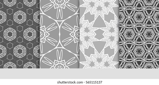 set of Modern decorative floral pattern. template. Luxury texture for wallpaper, invitation. Vector illustration.