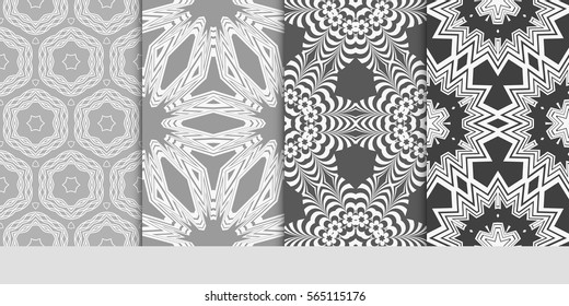set of Modern decorative floral pattern. template. Luxury texture for wallpaper, invitation. Vector illustration.