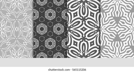 set of Modern decorative floral pattern. template. Luxury texture for wallpaper, invitation. Vector illustration.