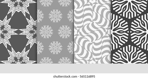 set of Modern decorative floral pattern. template. Luxury texture for wallpaper, invitation. Vector illustration.