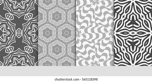 set of Modern decorative floral pattern. template. Luxury texture for wallpaper, invitation. Vector illustration.
