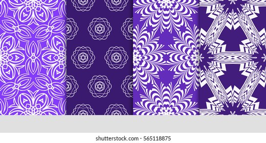 set of Modern decorative floral pattern. template. Luxury texture for wallpaper, invitation. Vector illustration.