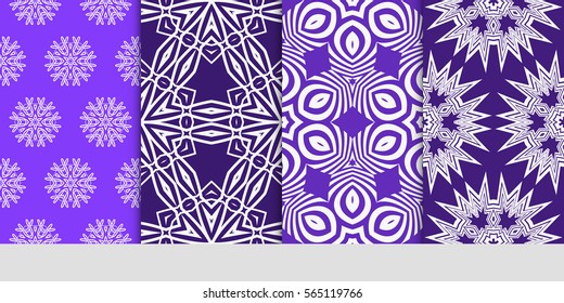 set of Modern decorative floral pattern. template. Luxury texture for wallpaper, invitation. Vector illustration.