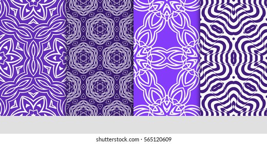 set of Modern decorative floral pattern. template. Luxury texture for wallpaper, invitation. Vector illustration.