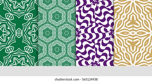 set of Modern decorative floral pattern. template. Luxury texture for wallpaper, invitation. Vector illustration.