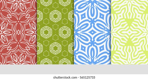 set of Modern decorative floral pattern. template. Luxury texture for wallpaper, invitation. Vector illustration.