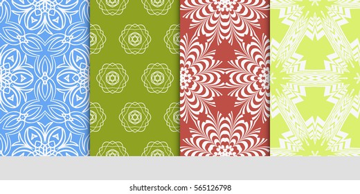set of Modern decorative floral pattern. template. Luxury texture for wallpaper, invitation. Vector illustration.