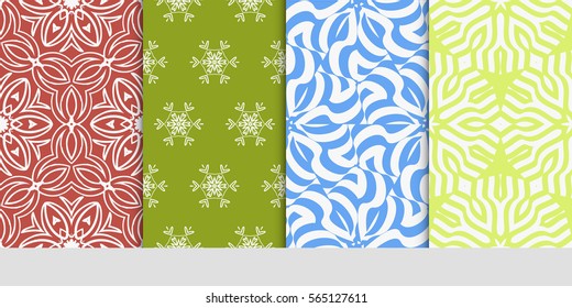 set of Modern decorative floral pattern. template. Luxury texture for wallpaper, invitation. Vector illustration.