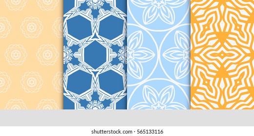 set of Modern decorative floral pattern. template. Luxury texture for wallpaper, invitation. Vector illustration.