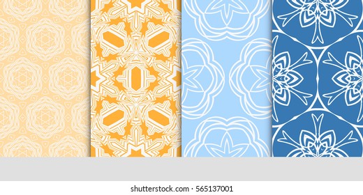 set of Modern decorative floral pattern. template. Luxury texture for wallpaper, invitation. Vector illustration.