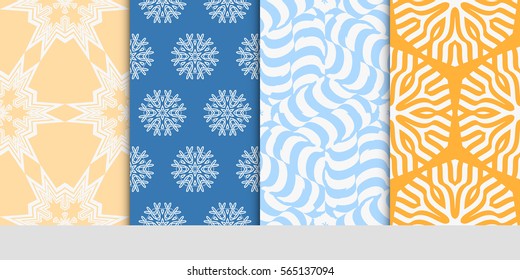 set of Modern decorative floral pattern. template. Luxury texture for wallpaper, invitation. Vector illustration.
