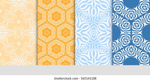 set of Modern decorative floral pattern. template. Luxury texture for wallpaper, invitation. Vector illustration.