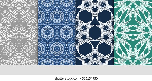set of Modern decorative floral pattern. template. Luxury texture for wallpaper, invitation. Vector illustration.