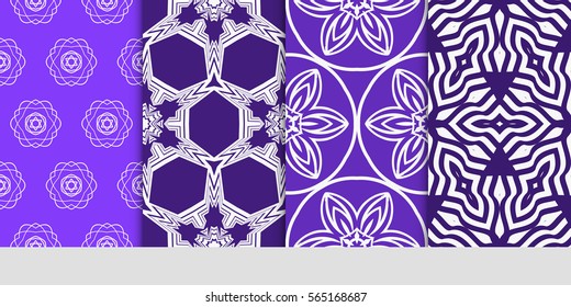 set of Modern decorative floral pattern. template. Luxury texture for wallpaper, invitation. Vector illustration.
