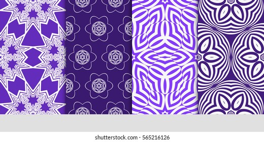 set of Modern decorative floral pattern. template. Luxury texture for wallpaper, invitation. Vector illustration.