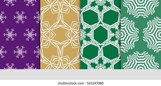 set of Modern decorative floral pattern. template. Luxury texture for wallpaper, invitation. Vector illustration.