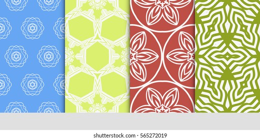set of Modern decorative floral pattern. template. Luxury texture for wallpaper, invitation. Vector illustration.