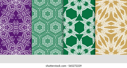 set of Modern decorative floral pattern. template. Luxury texture for wallpaper, invitation. Vector illustration.