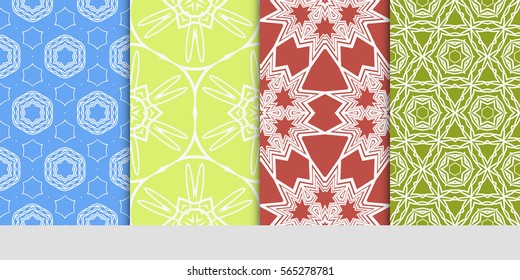 set of Modern decorative floral pattern. template. Luxury texture for wallpaper, invitation. Vector illustration.